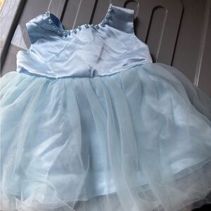 3-6 months Light Blue Tulle Dress with Pearl Accents